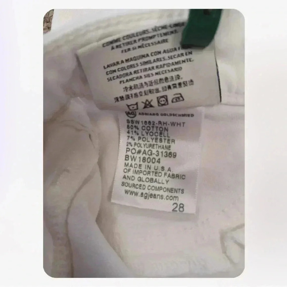 AG JODI Crop White Jeans Raw Hem  Size 28 - Picture 10 of 13
